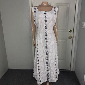 NEW Royal Creations Dress Women's 2XL maxi Floral Cotton Palm Trees Long Y4-24